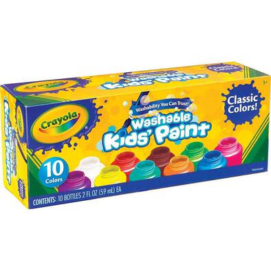 Crayola 10 Colours 2oz Washable Kids Paint