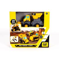 Cat Mix & Match 3 Pack Dump Truck, Bulldozer & Road Roller