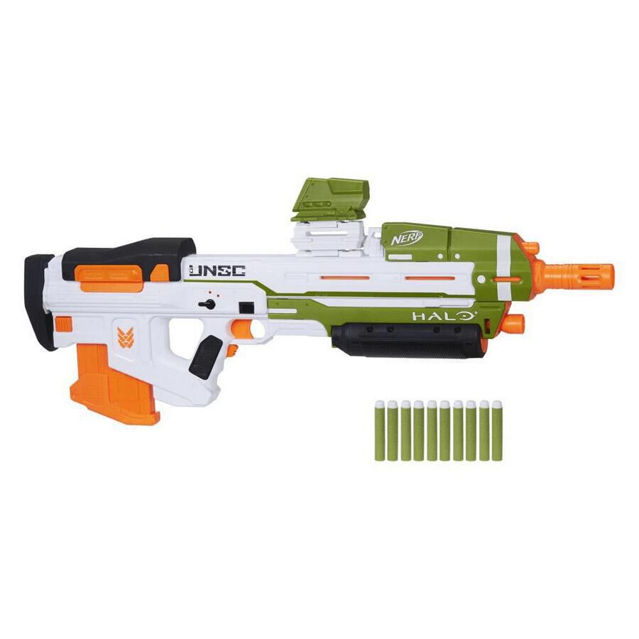 NERF Halo MA40 Motorised Foam Dart Blaster with 10 Official NERF Elite Foam Darts,Multicolor