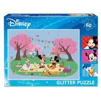 Disney Mickey Mouse & Friends Merchant Ambassador 60 Pieces Picnic Glitter Puzzle