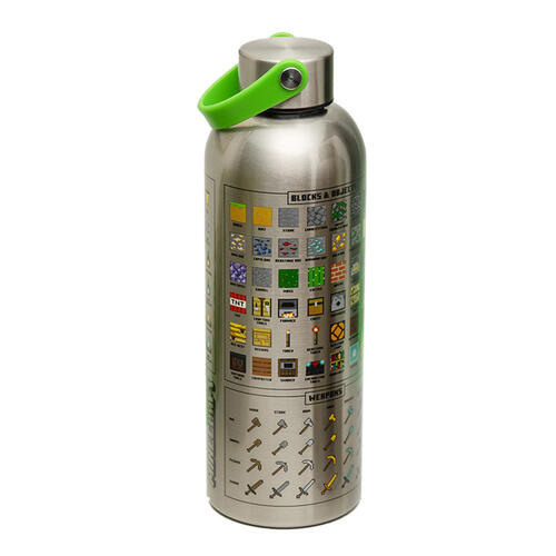 Paladone Minecraft Metal Water Bottle With Carry Loop