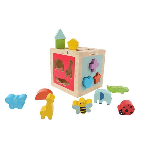 playpop Wooden Sorting Cube