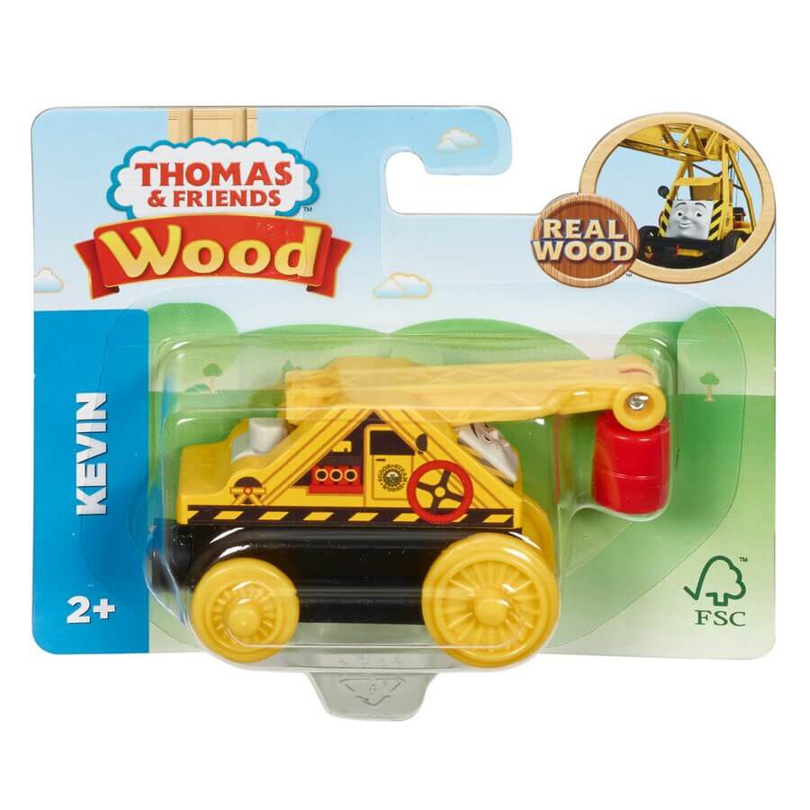 Thomas & Friends Wooden Railway Kevin The Crane Push-Along Toy Vehicle Made from sustainably sourced Wood for Kids 