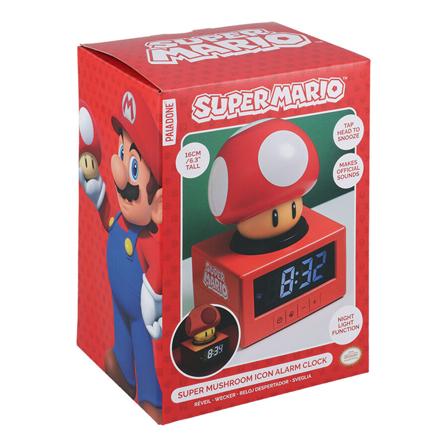 Paladone Super Mario Super Mushroom Icon Alarm Clock | Toys”R”Us