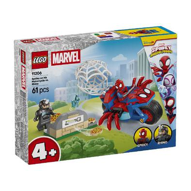 LEGO Marvel Spidey And His Amazing Friends Spidey on his Motorcycle vs. Rhino 11206