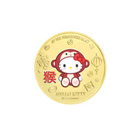 Sanrio Hello Kitty Monkey Zodiac 24K Gold-Plated Color Medallion Festive Pack