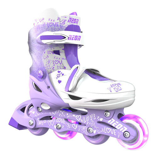 Yvolution Neon Combo Skates 2-in-1 Inline To Quad (Size 3-6) Purple
