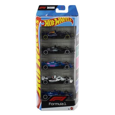 Hot Wheels 1:64 Scale 5-Pack Formula 1 Die-Cast Toy Cars