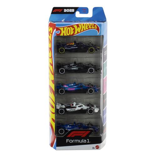 Hot Wheels 1:64 Scale 5-Pack Formula 1 Die-Cast Toy Cars