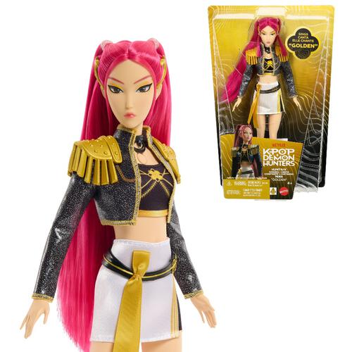 Kpop Demon Hunters Huntr/X Mira &ldquo;Golden&rdquo; Singing Doll In Removable Outfit & 5 Posable Joints