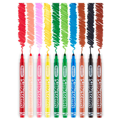 Crayola 10 Ct Silly Scents Smashups Washable Slim Markers