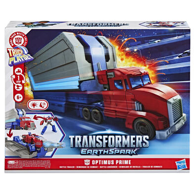 Transformers EarthSpark Optimus Prime Battle Trailer Playset